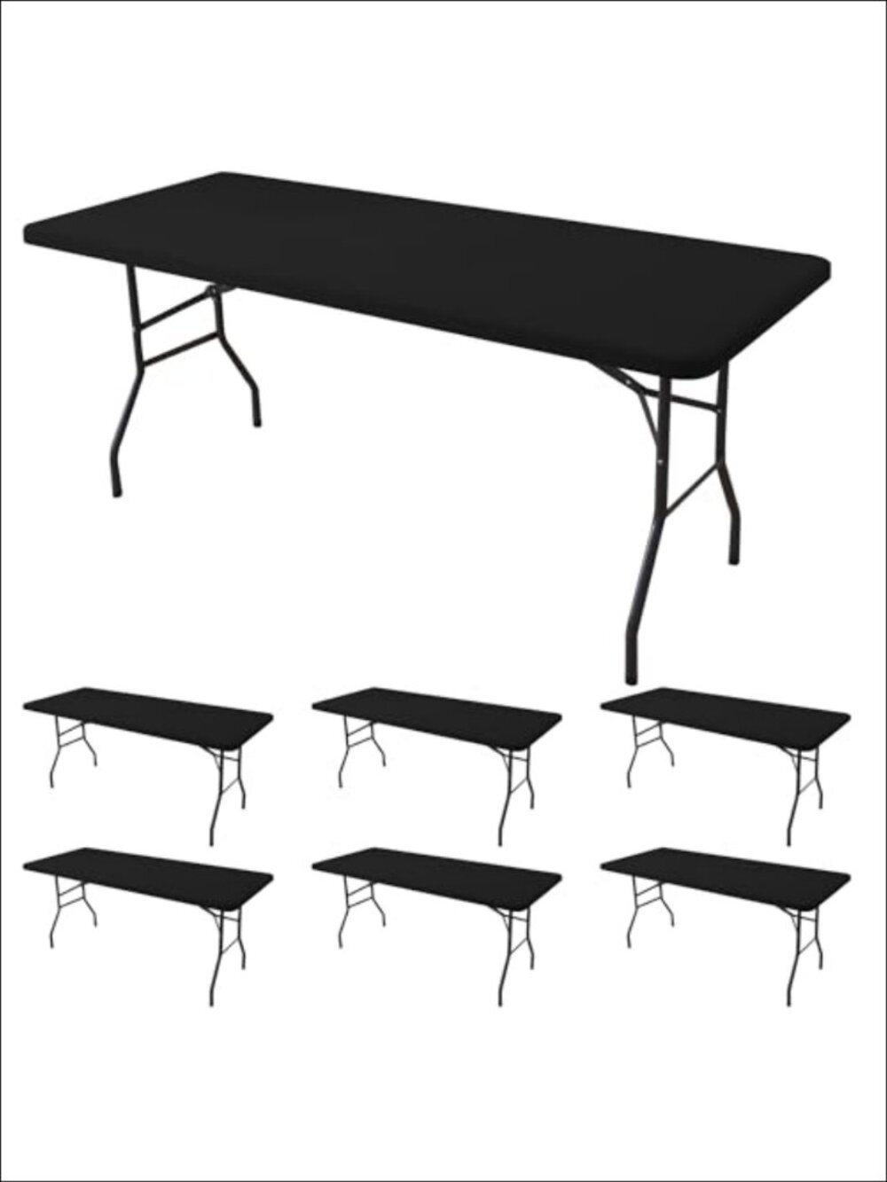 Polyester Spandex Fitted Tablecloth for 6 FT Rectangle Tables Stretch